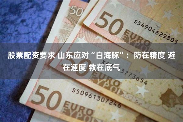 股票配资要求 山东应对“白海豚”：防在精度 避在速度 救在底气