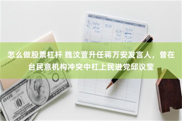怎么做股票杠杆 魏汶萱升任蒋万安发言人，曾在台民意机构冲突中杠上民进党邱议莹