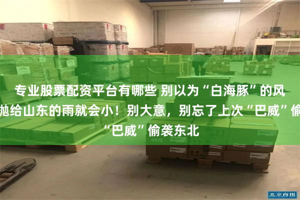 专业股票配资平台有哪些 别以为“白海豚”的风弱了，抛给山东的雨就会小！别大意，别忘了上次“巴威”偷袭东北