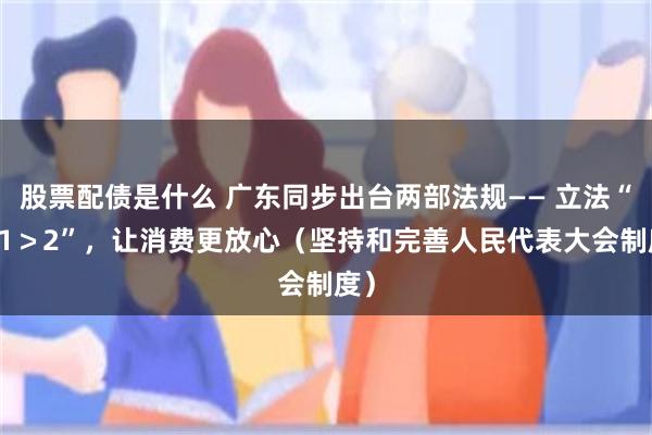 股票配债是什么 广东同步出台两部法规—— 立法“1+1＞2”，让消费更放心（坚持和完善人民代表大会制度）