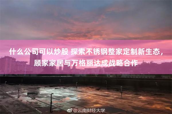 什么公司可以炒股 探索不锈钢整家定制新生态，顾家家居与万格丽达成战略合作