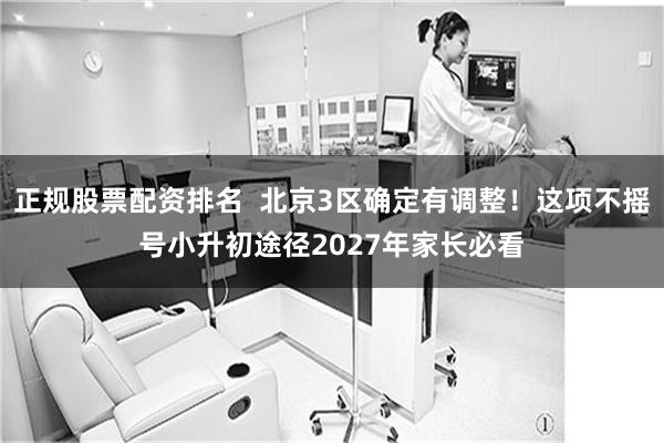正规股票配资排名  北京3区确定有调整！这项不摇号小升初途径2027年家长必看